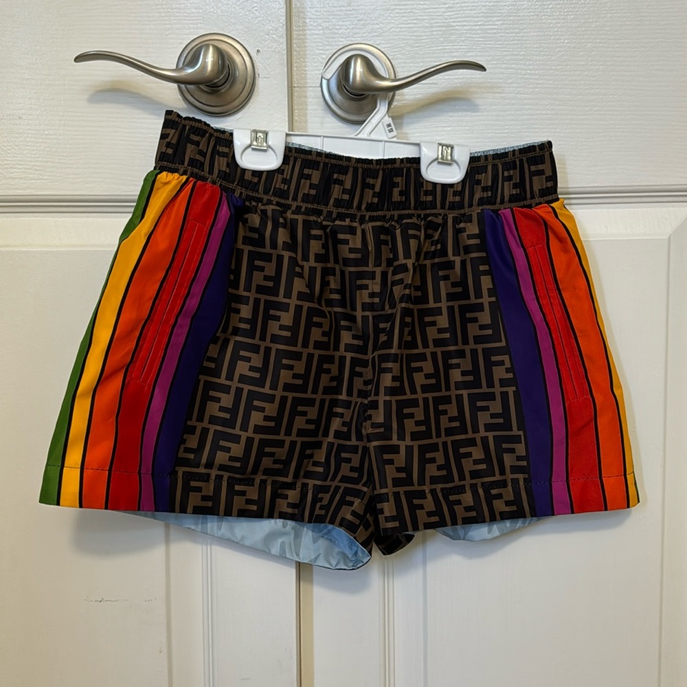 Fendi women rainbow reversible shorts